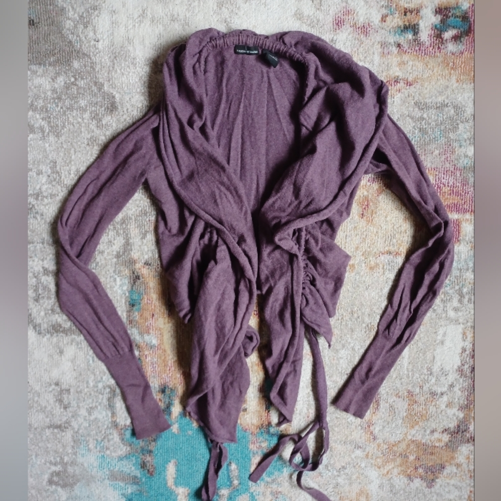 Moda International Open Cardigan Cotton Cashmere Sweater XS